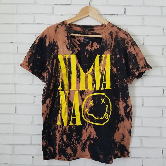 NIRVANA Tops - Distressed Nirvana Band Tee